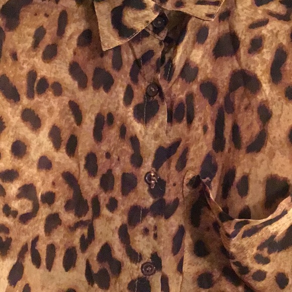 LOLITA leopard print sheer blouse. Size S - Picture 4 of 5